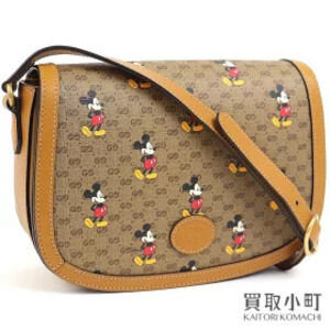 Gucci Disney Shoulder Bag Mickey Mouse Soft GG Supreme Canvas Crossbody